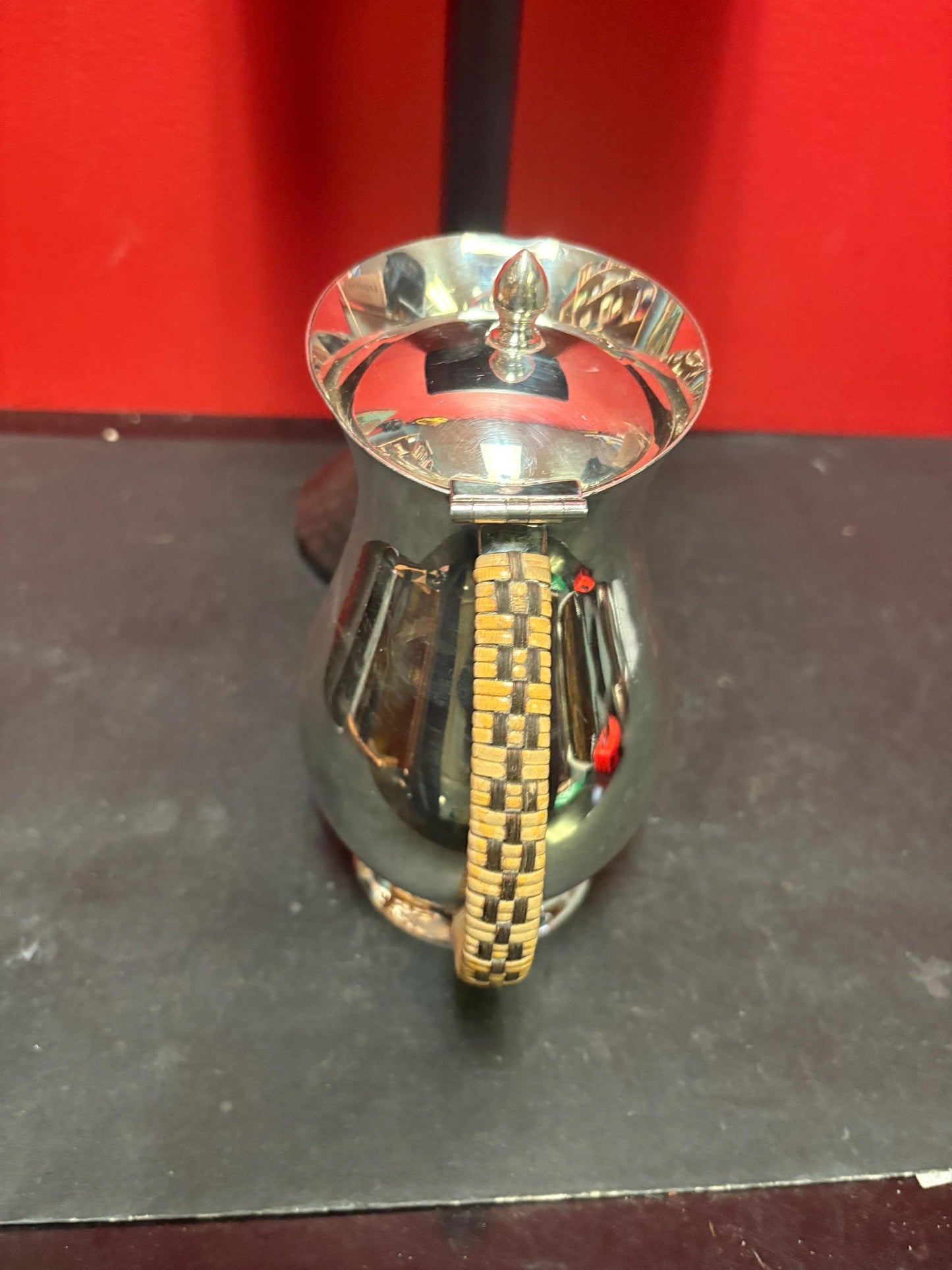 Beautiful shiny antique silver plated 8 inch tall hot water jug  ready to use your gift