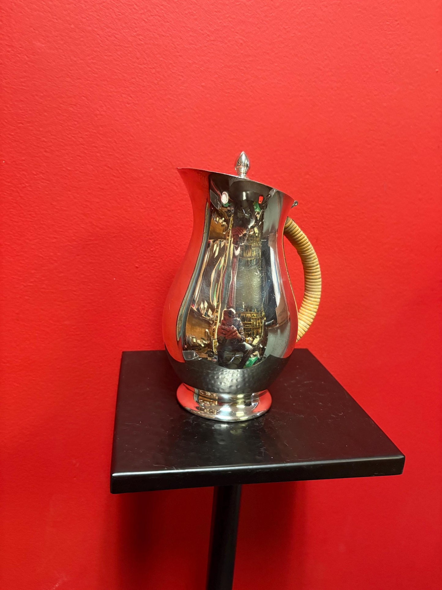 Beautiful shiny antique silver plated 8 inch tall hot water jug  ready to use your gift