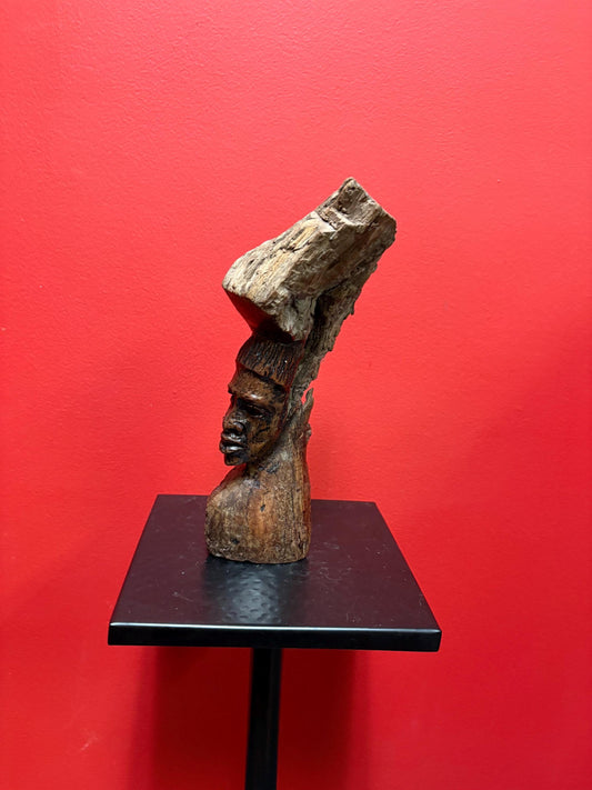 African vintage burl wood statue 10 inches high beauty  unusual  great gift
