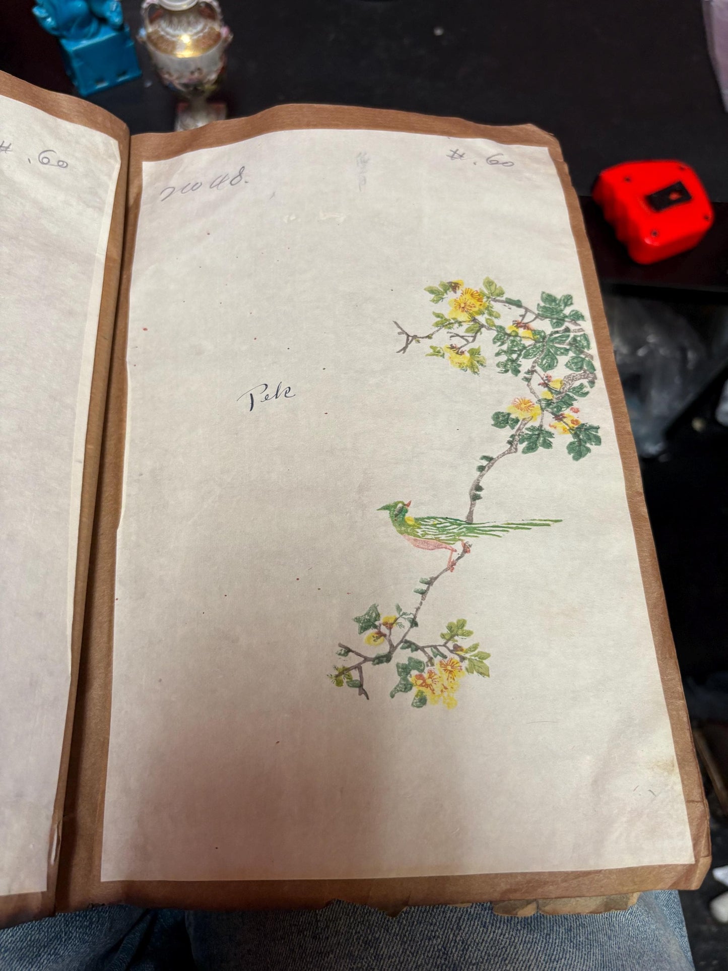 Rare Asian book of original sketches  cover trashed - very unique signed paintings - unique art book