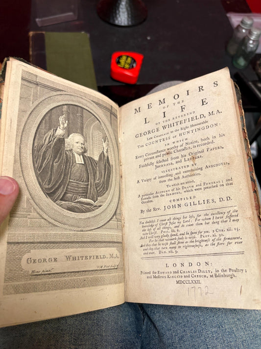 Museum quality copy of WHITFIELDS LiFE - 1st edition 1772 - very good condition for age  very rare