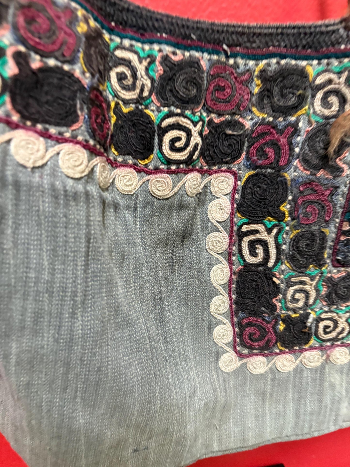 Stunning 19 century woven bag   Middle Eastern 26 x 15 wide approximately beautiful condition and detail