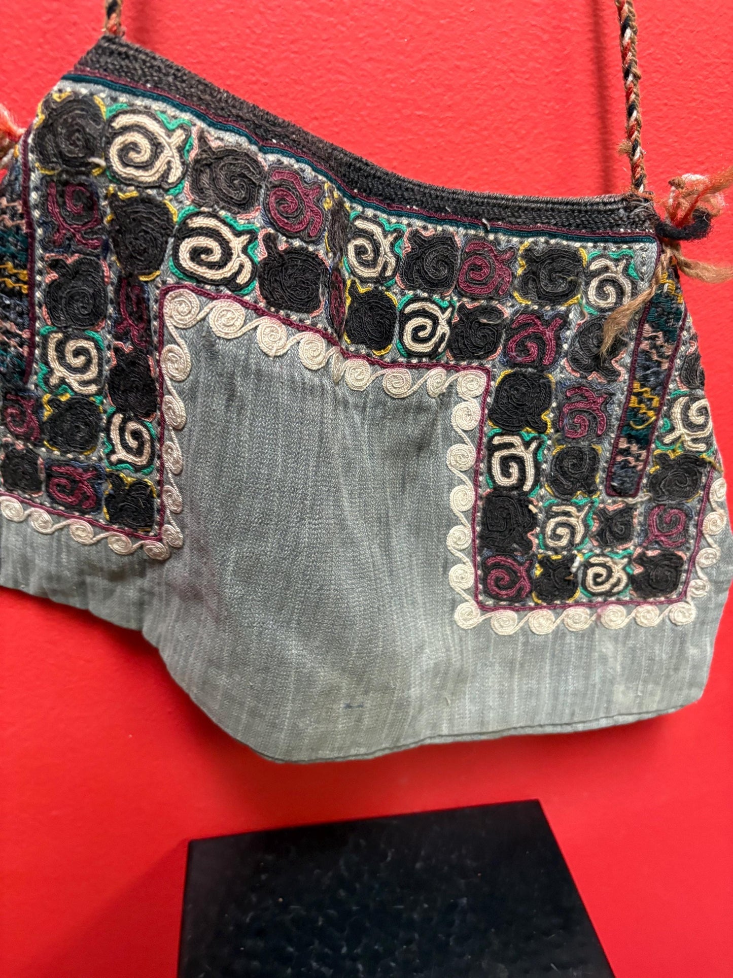 Stunning 19 century woven bag   Middle Eastern 26 x 15 wide approximately beautiful condition and detail