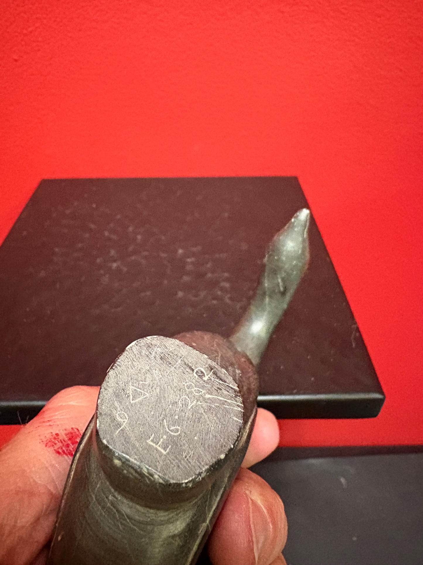 Stunning  5 x 3 high old signed indigenous soapstone bird with long neck  -  Unusual and cool