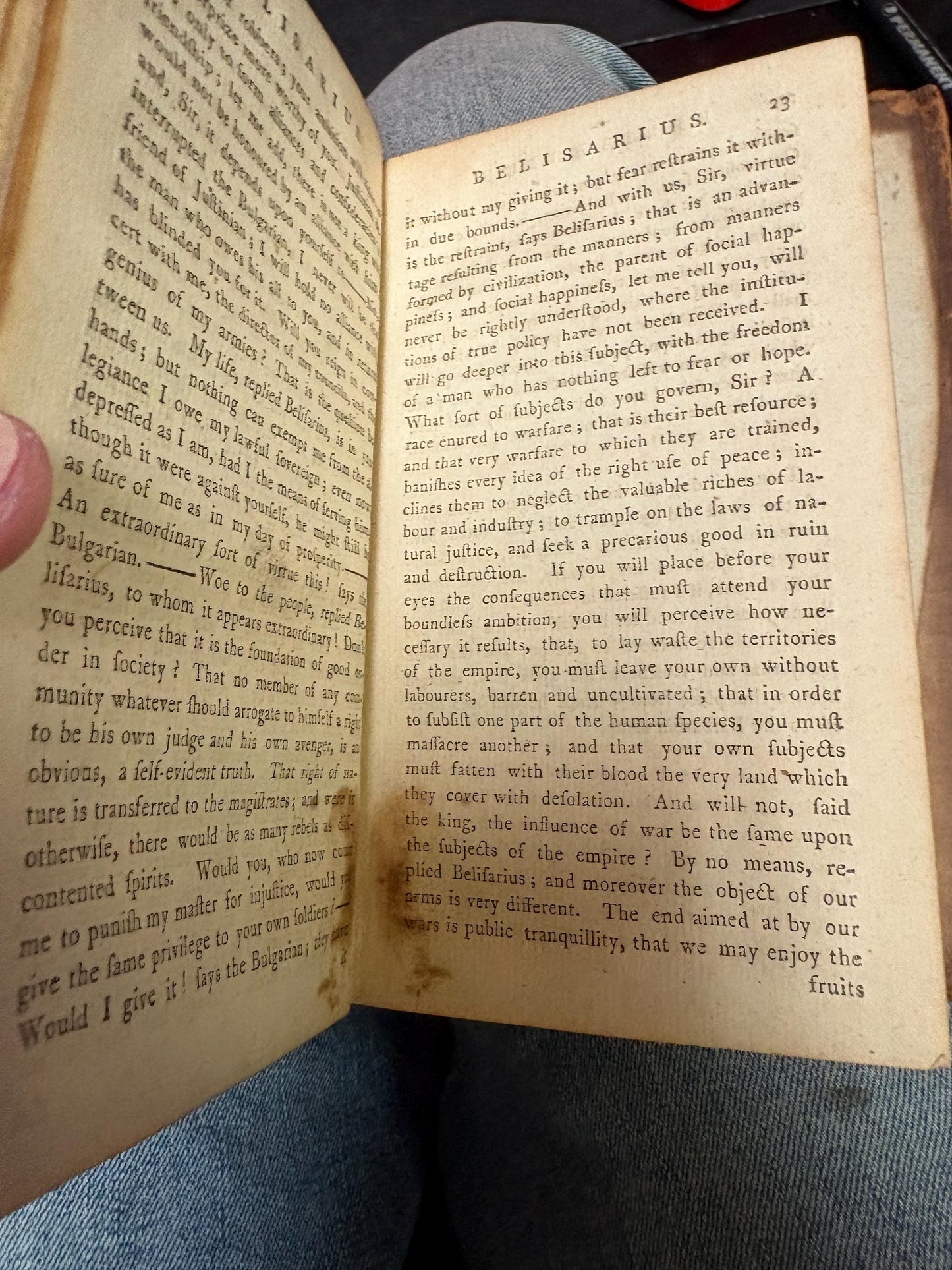 Amazing English first edition 1781 copy of BELISARIUS by M.MARMONTEL in rough condition  still an awesome book for good value