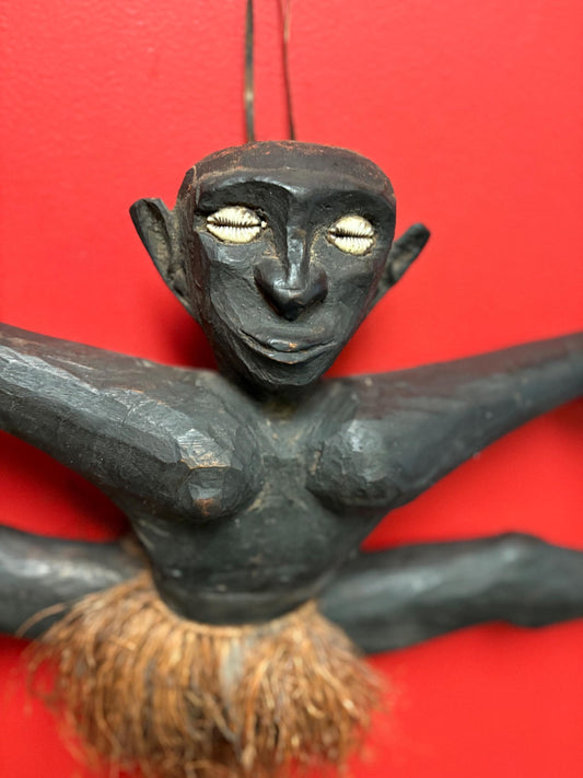 Very rare museum quality 19 century Papua New Guinea wall statue plaque   24 x 12 high  incredible detail and great condition -wow