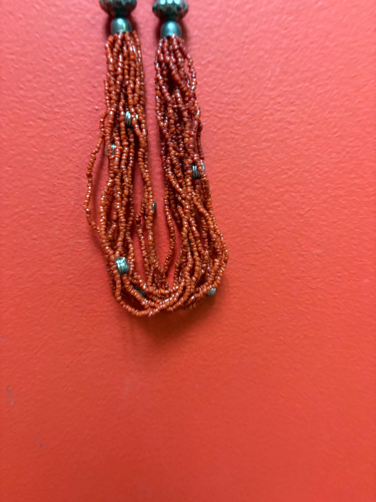 Beautiful 20 inch Persian silver plate and coral necklace - great value and perfect gift