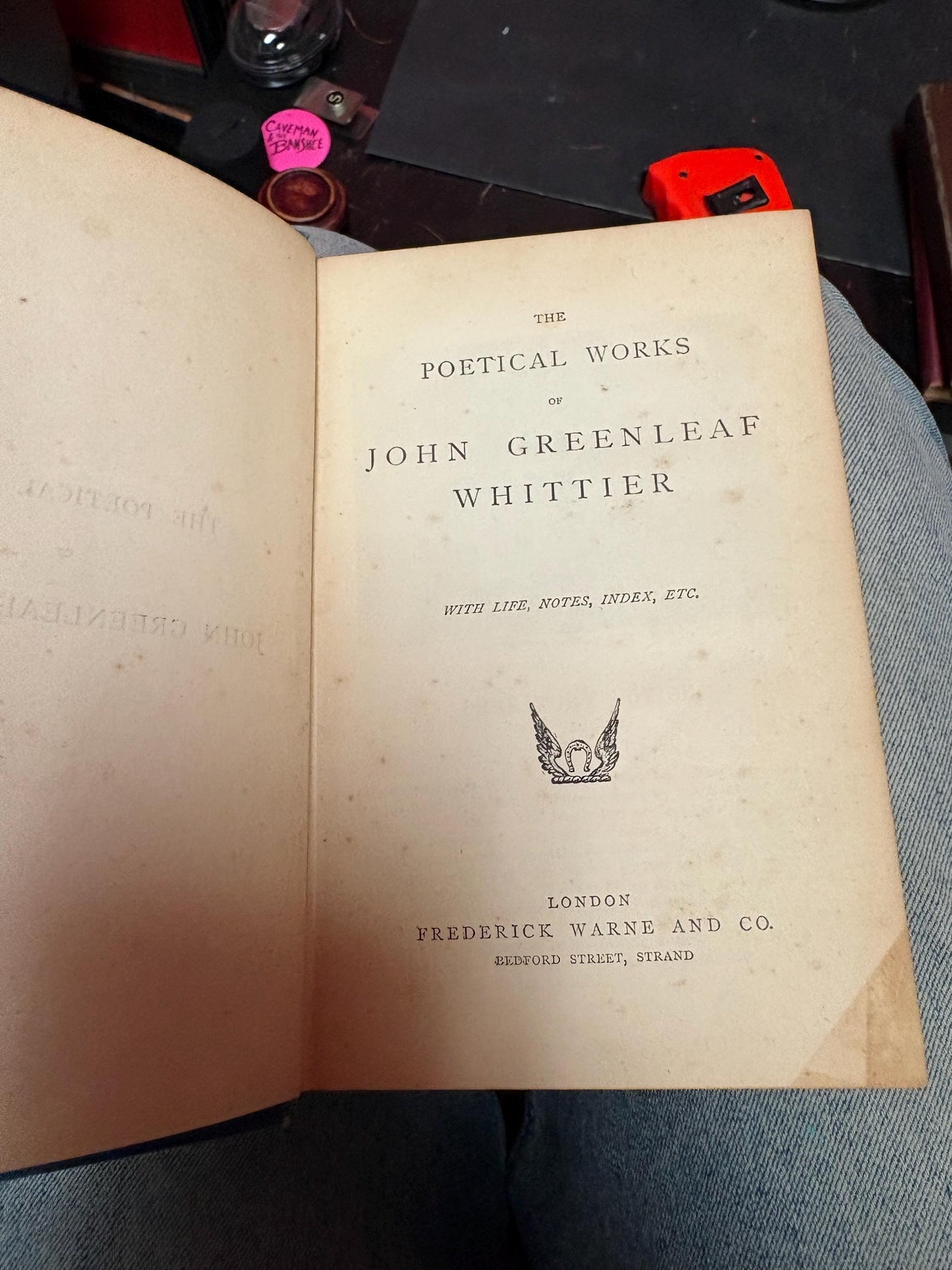 Beautiful late 19th century copy of WHITTIER poetry and notes — decent condition. Great gift.
