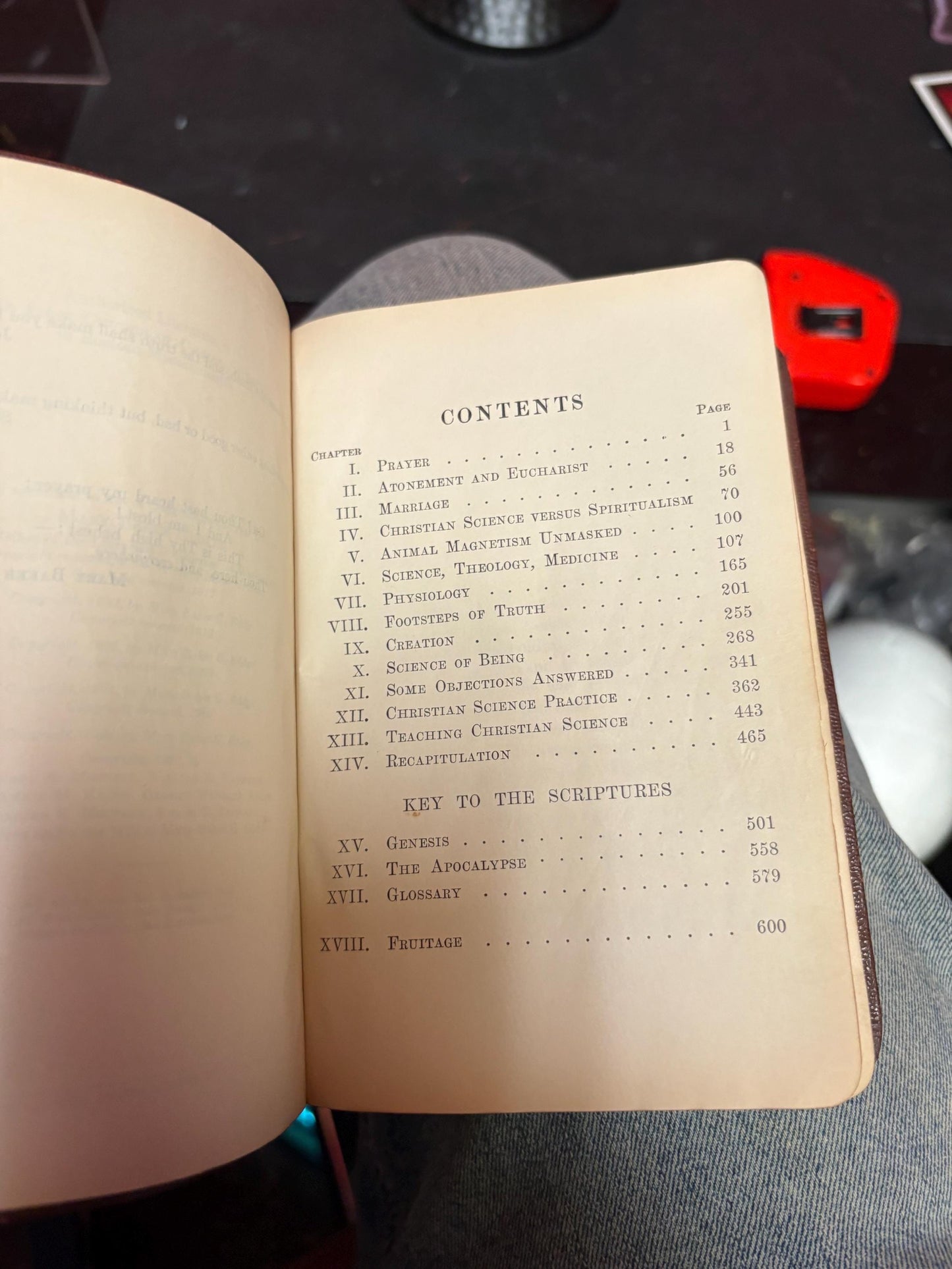 1930s science and health with the key to scriptures book in great condition - very cool info - 6 1/2 x 4 1/2 x 1“ thick