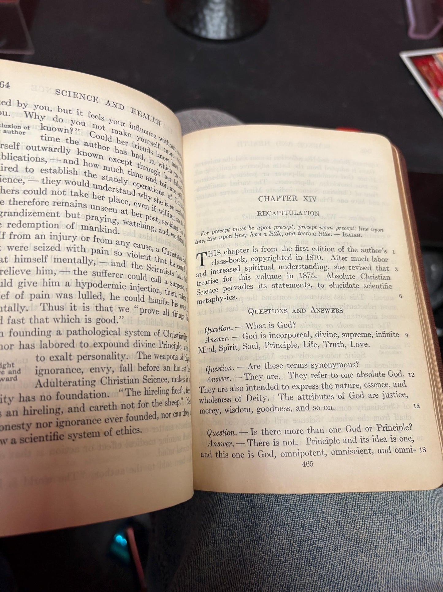1930s science and health with the key to scriptures book in great condition - very cool info - 6 1/2 x 4 1/2 x 1“ thick