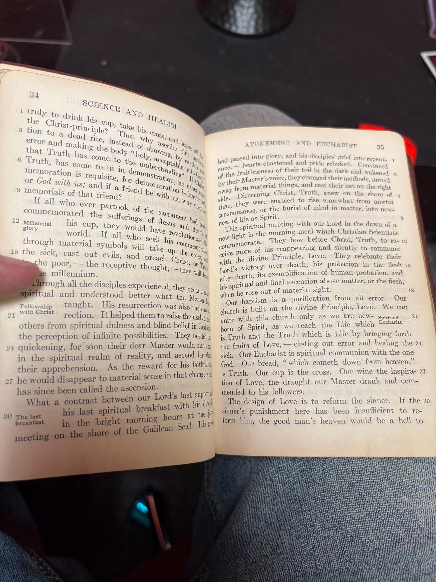 1930s science and health with the key to scriptures book in great condition - very cool info - 6 1/2 x 4 1/2 x 1“ thick