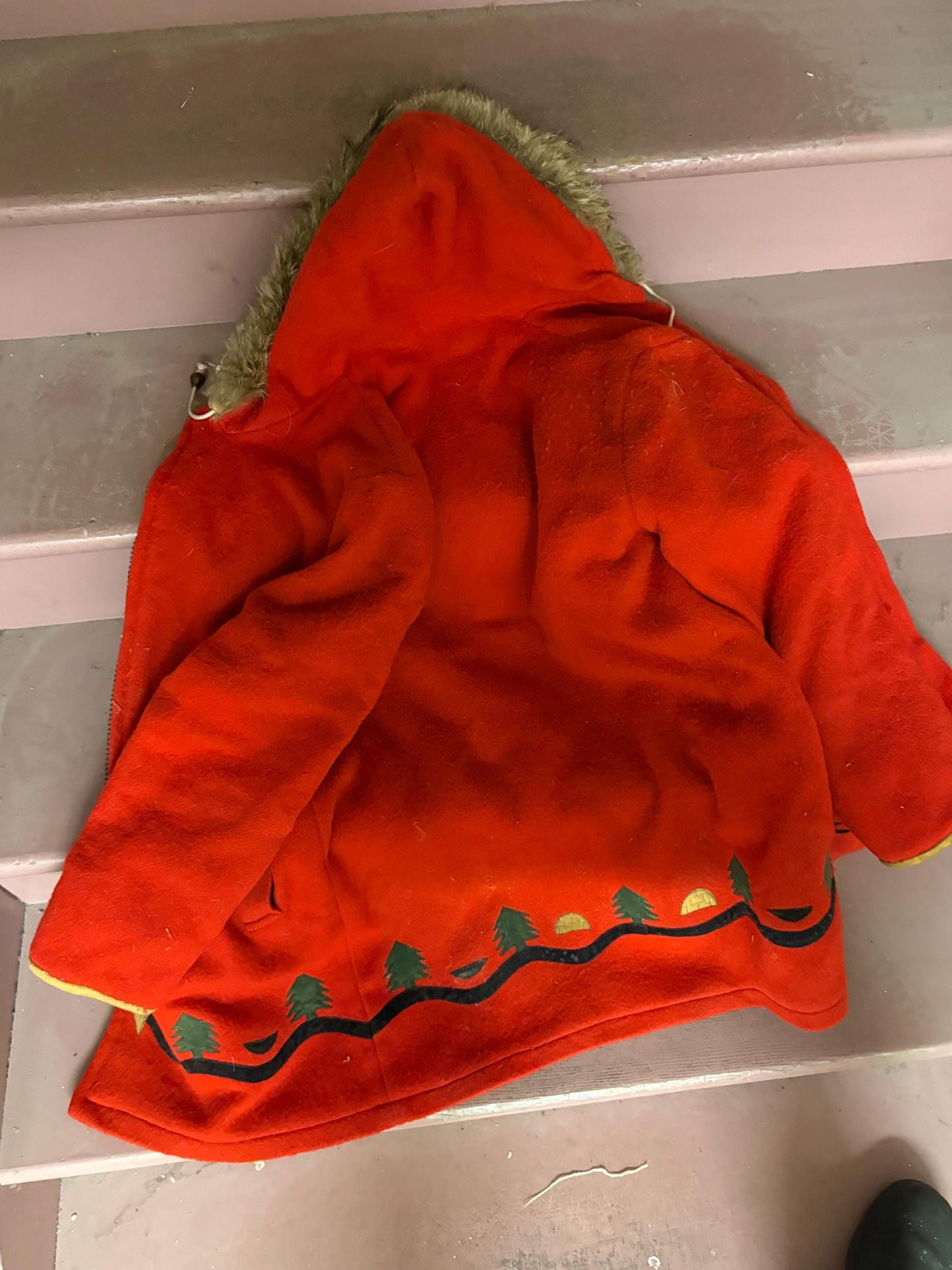 stunning vintage Hudson Bay Company wool jacket - HBC Canadian - approx 36 inches long by duty inches wide and hood 12 inches