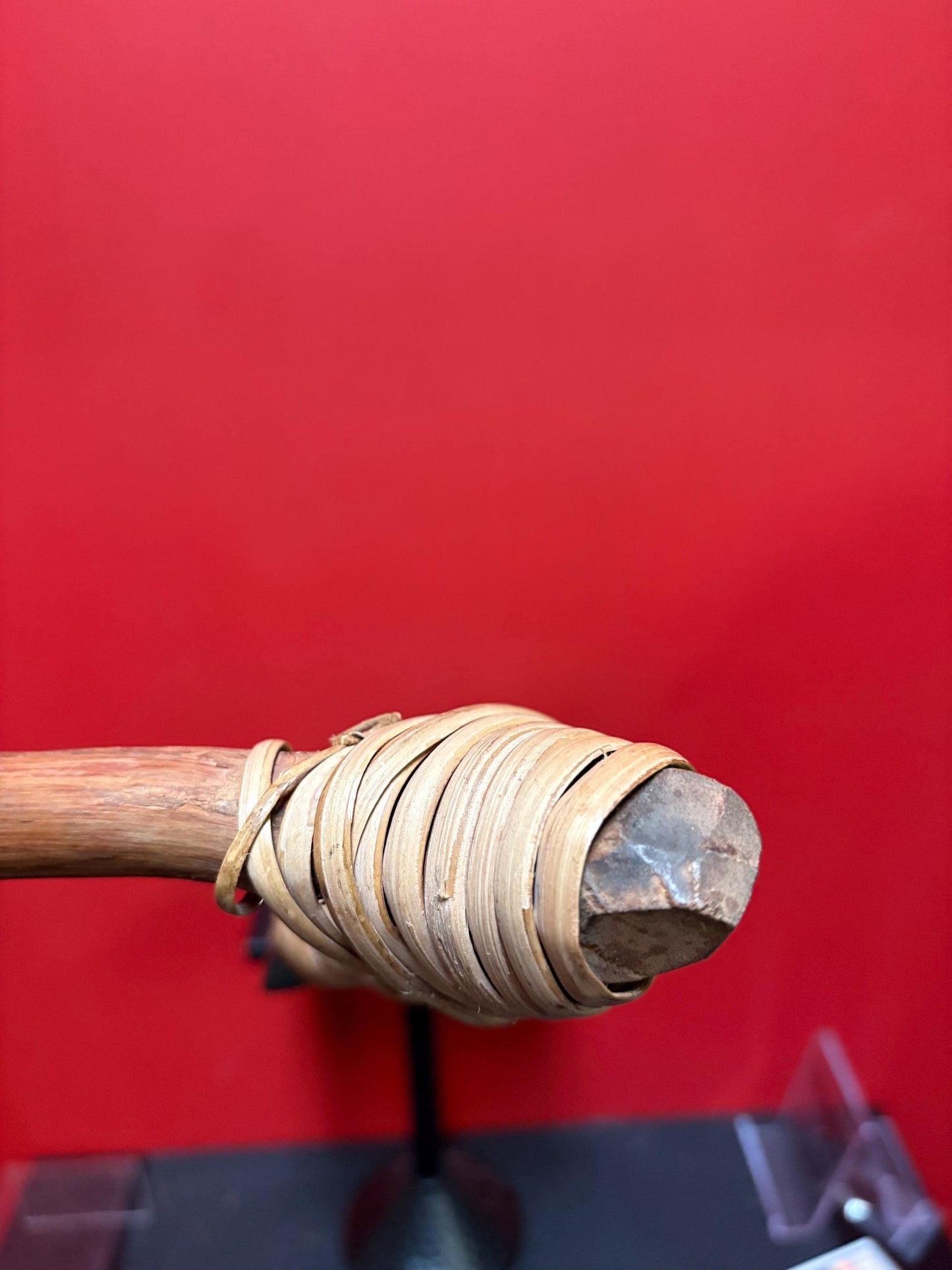 Stunning indigenous Papua New Guinea  ADZ carving tool  stone head  rare beautiful  good condition  18 x 10“  tribal indigenous history