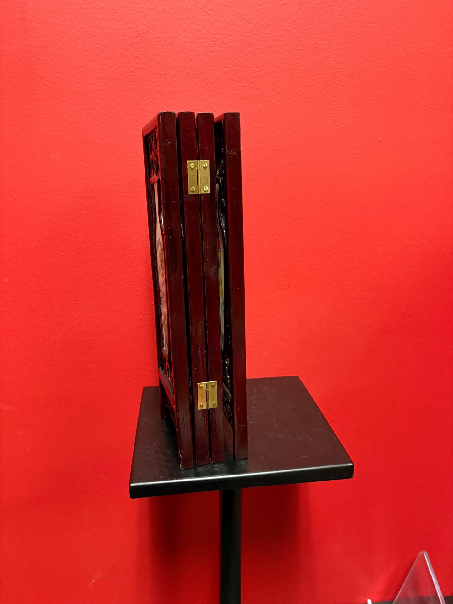 Stunning Chinese 17 x 12 high four seasons panel screen  wooden and  porcelain double-sided  fabulous gift good value