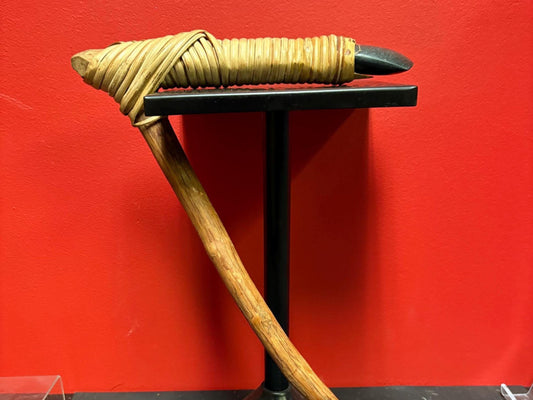 Stunning indigenous Papua New Guinea  ADZ carving tool  stone head  rare beautiful  good condition  18 x 10“  tribal indigenous history