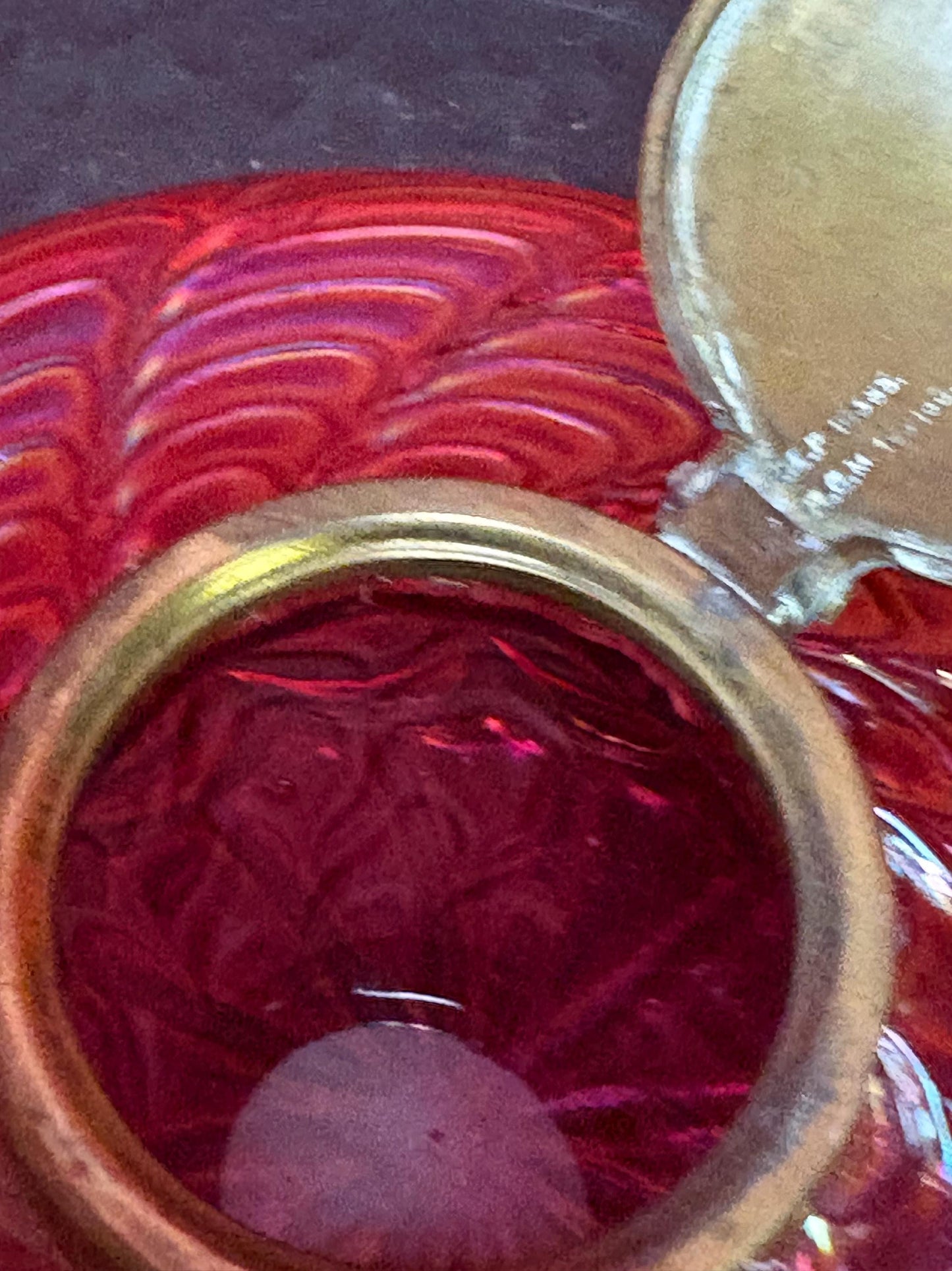 Magnificent Kralik Loetz authentic art nouveau inkwell with bronze top fabulous colour and condition  wow   5 x 2 1/2 high