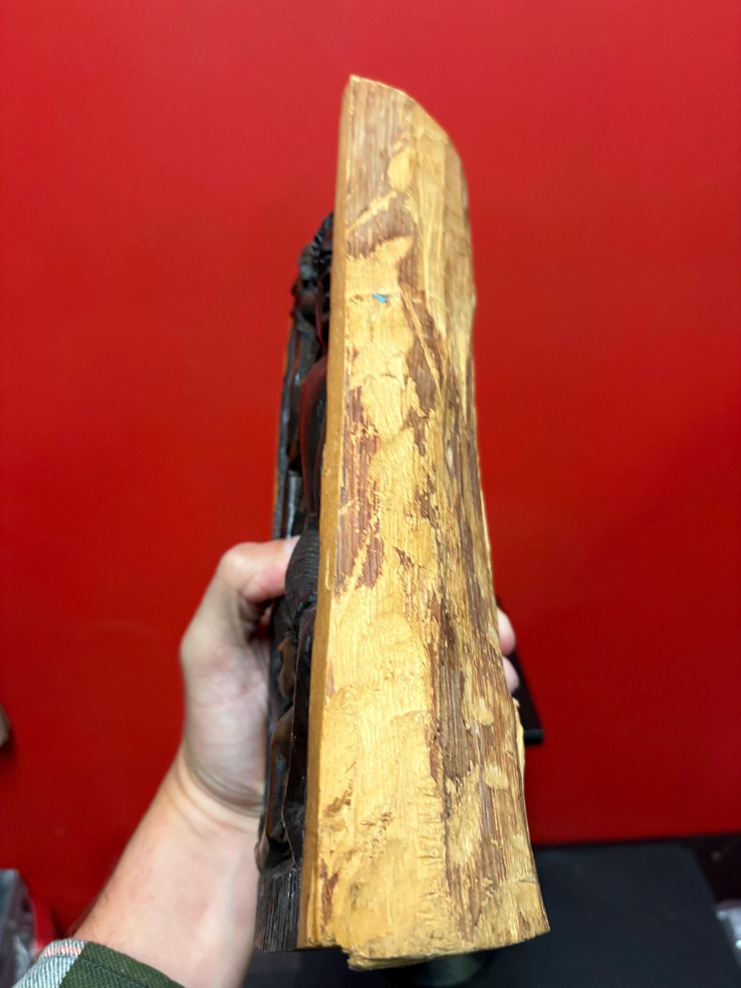 Stunning 12 x 6 inch wide African Makonde statue  heavy and crazy cool detail  wow wow