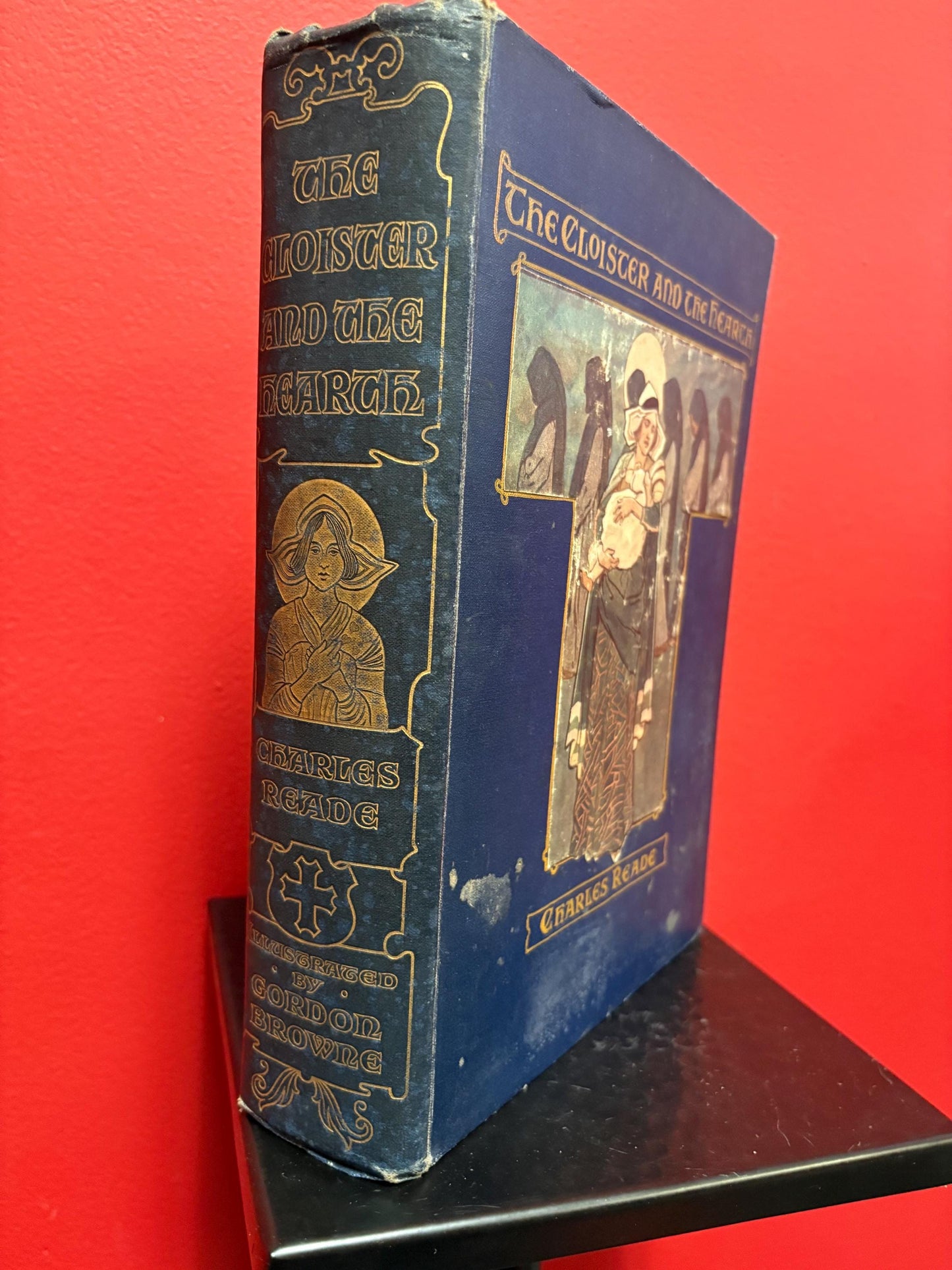 beautiful 19 century copy of the cloister and the hearth  one page loose otherwise decent condition with great pictures