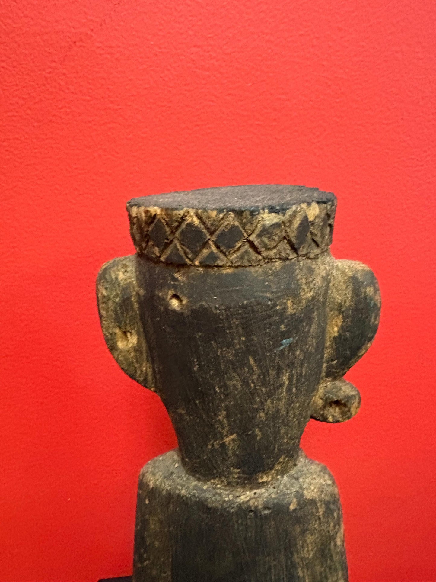 Stunning oceanic antique Museum quality, 12 inch tall statue of a man  very light weight and great detail