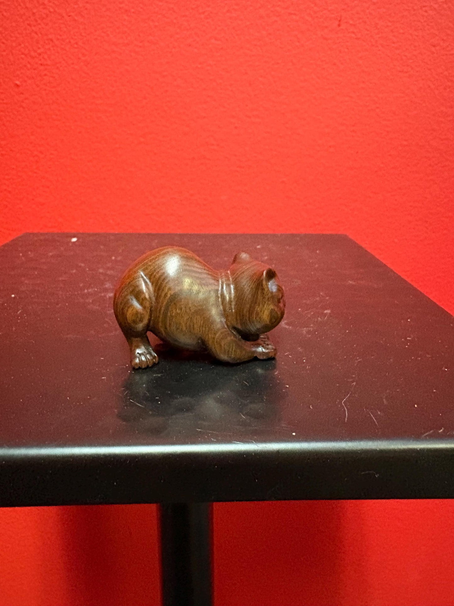 Beautiful Japanese 2 inch long wooden netsuke  antique with great detail  B