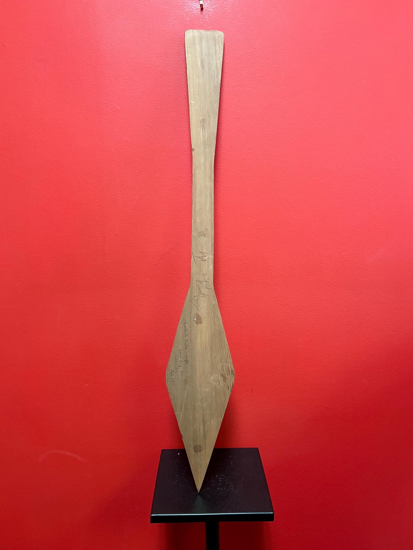 Beautiful 32 x 5 inch eagle paddle  indigenous First Nations Pacific Northwest coast  signed  great detail  needs hanger