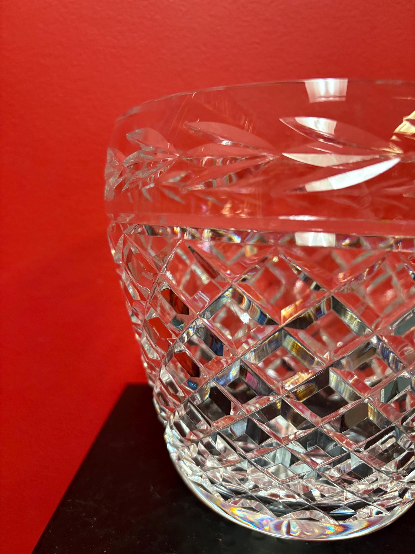 Exquisite Irish Waterford crystal ice bucket - no mark - bought from Waterford factory  pre 1950- estate piece - 6 inches tall  great valu