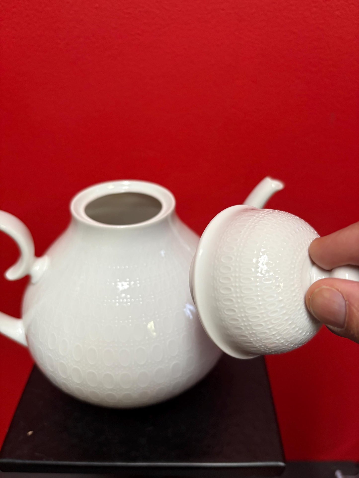 Beautiful 8 x 9 tall 1979 - 100 year anniversary German Rosenthal studio line teapot  amazing condition  estate piece