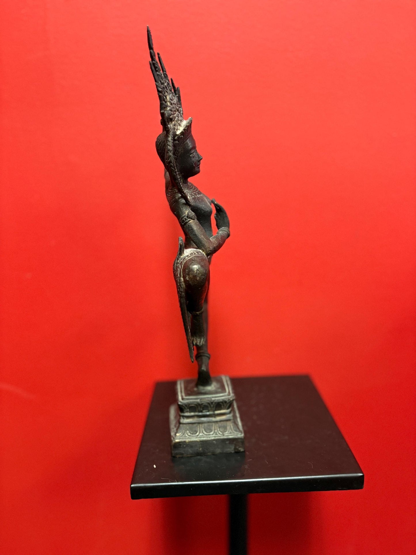 Amazing antique early 19 century 14 inch tall Indian ASPARA statue  religious iconic  great details and condition  wow