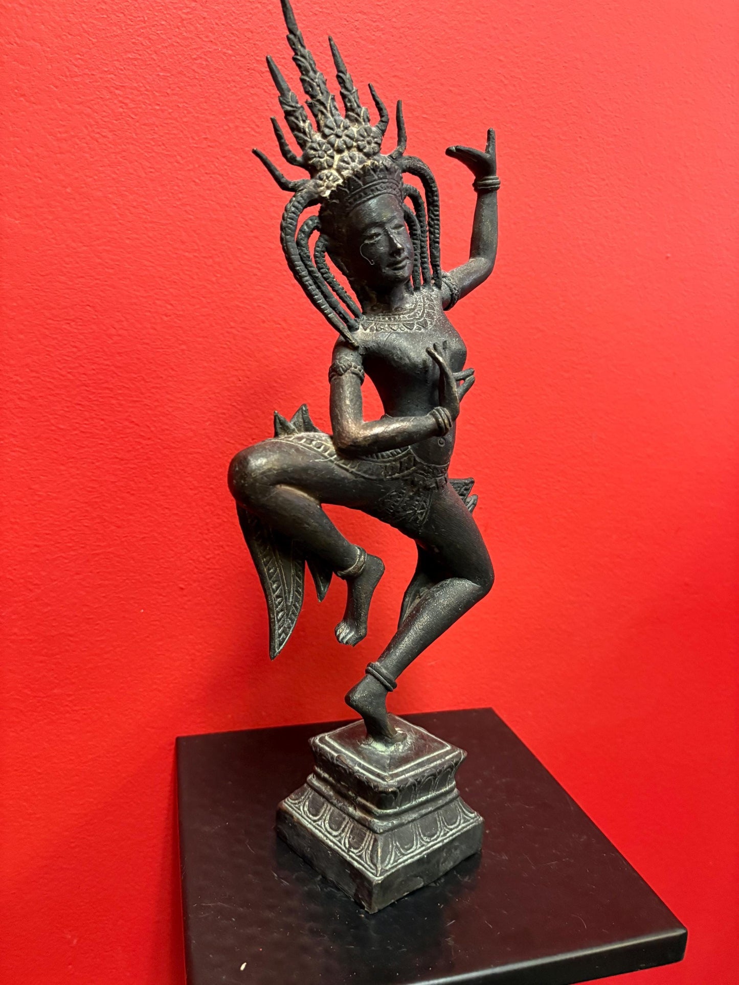 Amazing antique early 19 century 14 inch tall Indian ASPARA statue  religious iconic  great details and condition  wow