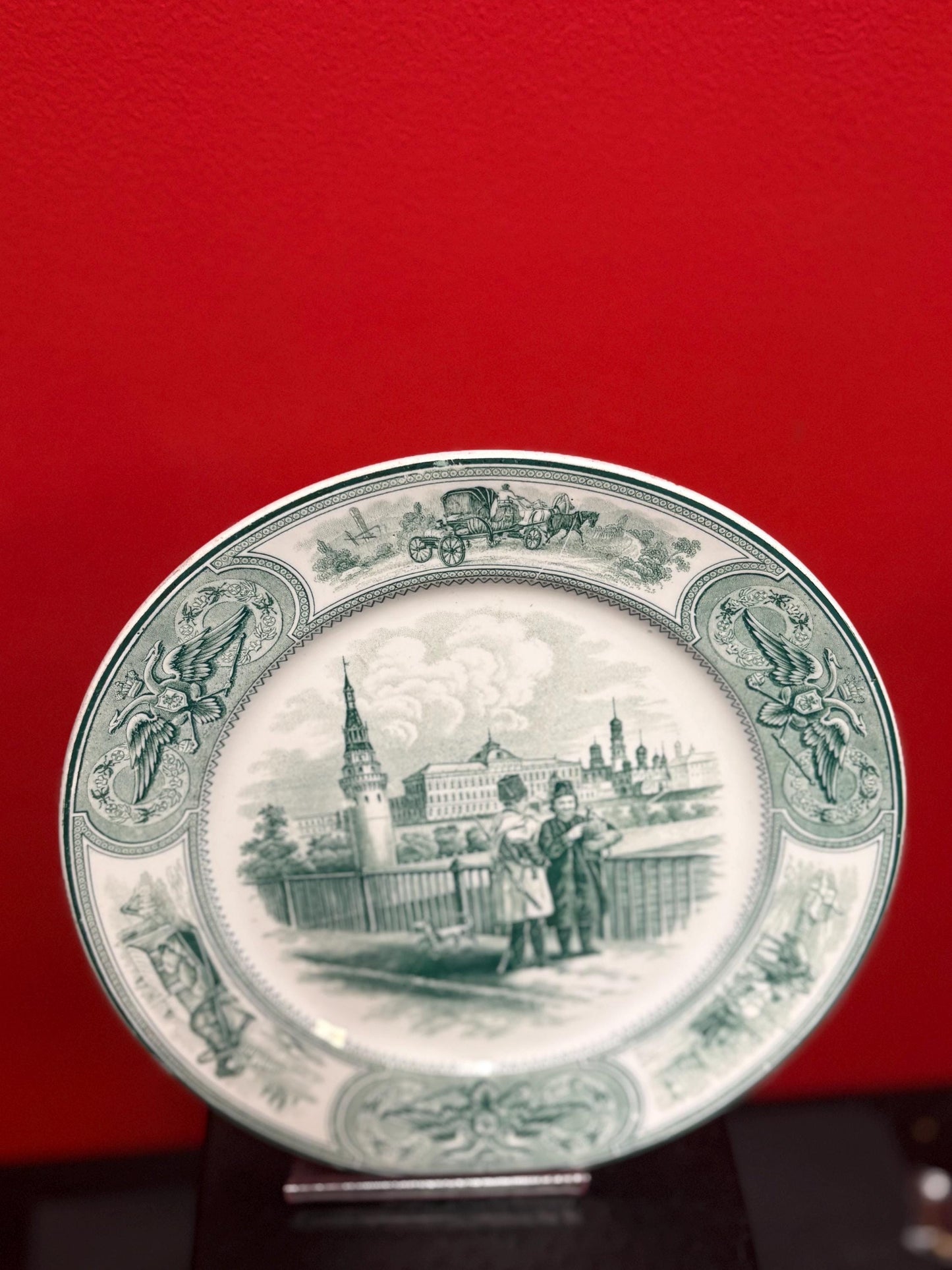 very rare 19 century Limited edition Wedgewood plate with Russian scene - possibly made for Faberge  10 inches -B