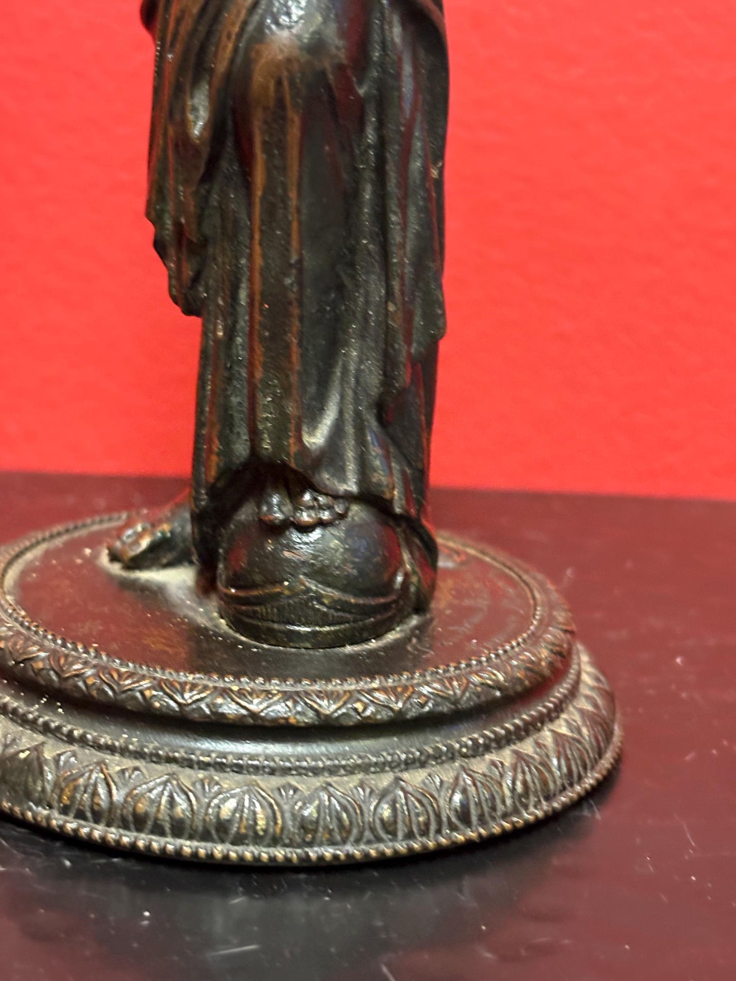 Stunning antique  bronze statue of a partially covered Lady   8.5 inches tall wonderful detail amazing gift -great patina  wow wow