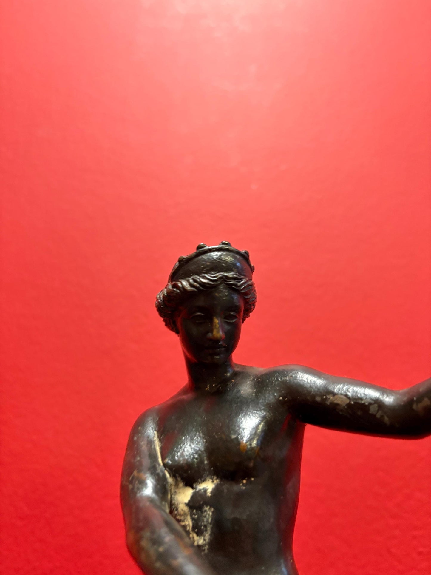 Stunning antique  bronze statue of a partially covered Lady   8.5 inches tall wonderful detail amazing gift -great patina  wow wow