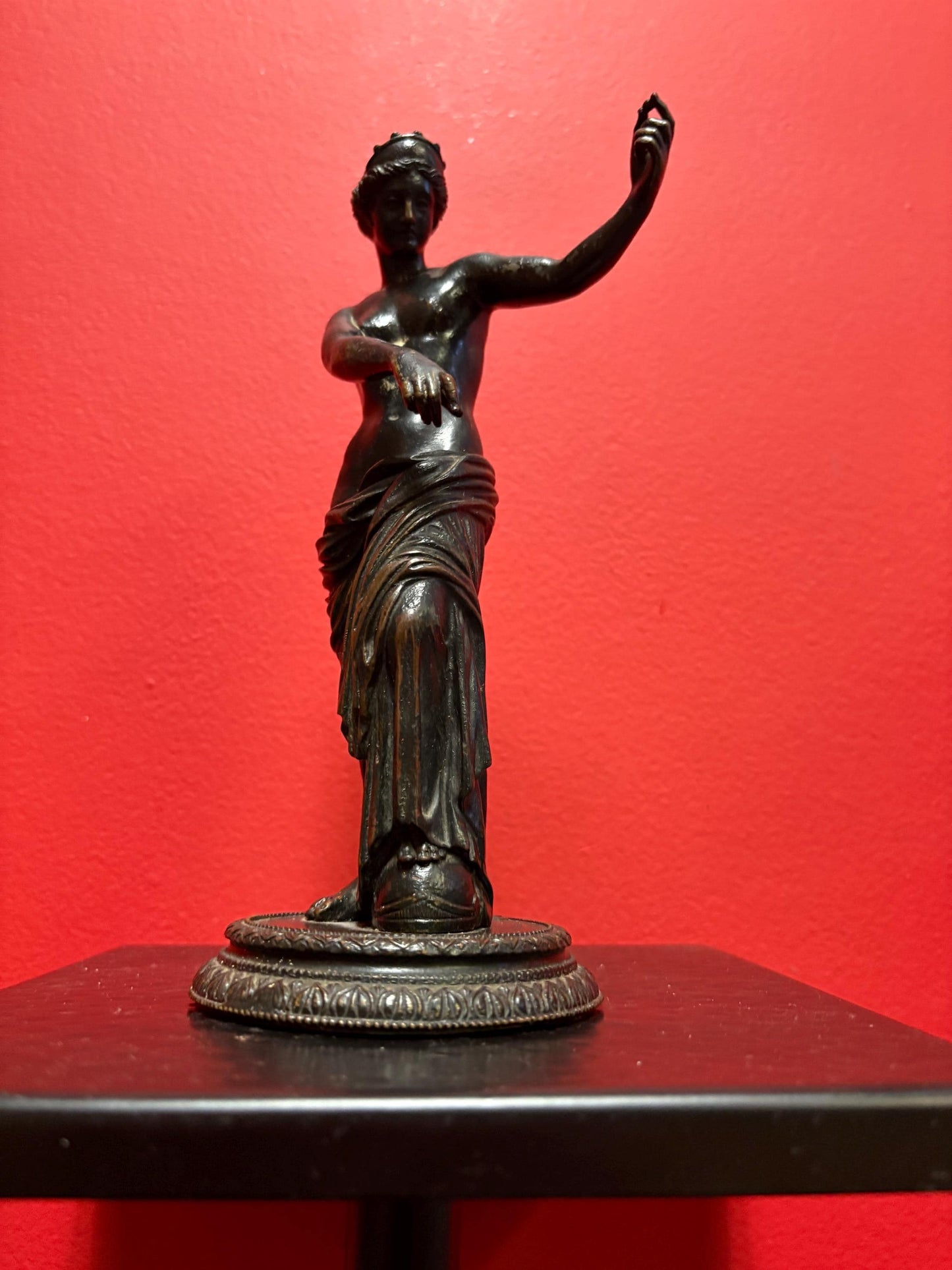 Stunning antique  bronze statue of a partially covered Lady   8.5 inches tall wonderful detail amazing gift -great patina  wow wow