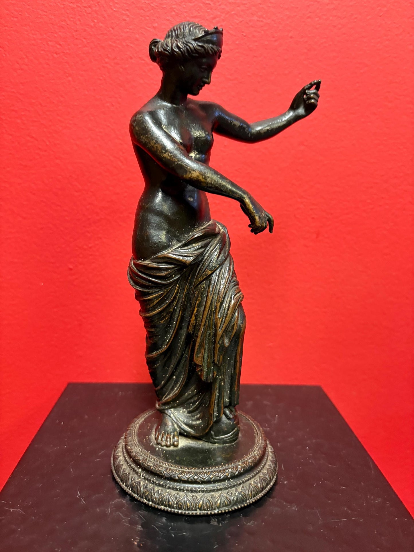 Stunning antique  bronze statue of a partially covered Lady   8.5 inches tall wonderful detail amazing gift -great patina  wow wow