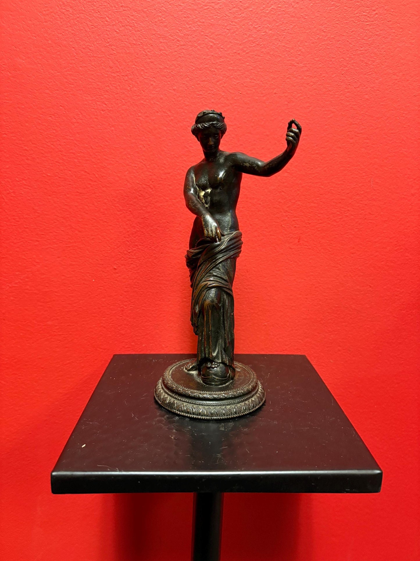 Stunning antique  bronze statue of a partially covered Lady   8.5 inches tall wonderful detail amazing gift -great patina  wow wow