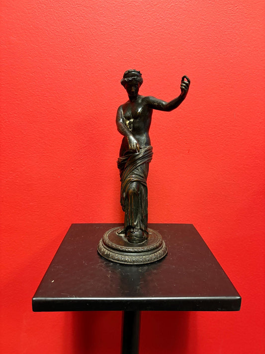 Stunning antique  bronze statue of a partially covered Lady   8.5 inches tall wonderful detail amazing gift -great patina  wow wow
