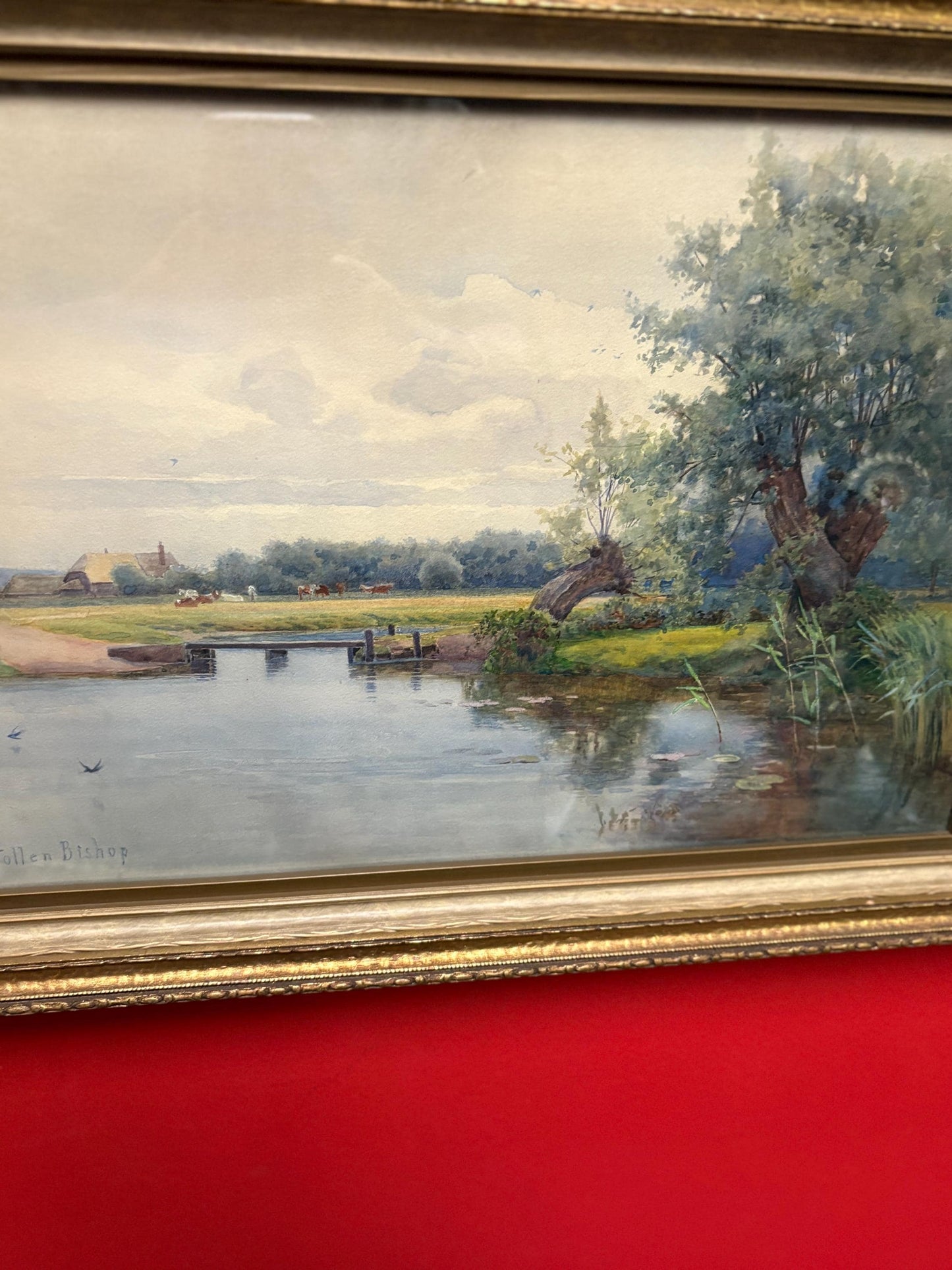 W. Follen Bishop - Stunning antique English watercolour - 20 x 15 inches - famous listed artist.  wonderful detail and great frame