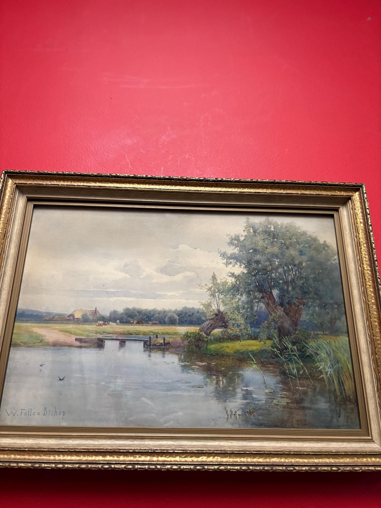 W. Follen Bishop - Stunning antique English watercolour - 20 x 15 inches - famous listed artist.  wonderful detail and great frame