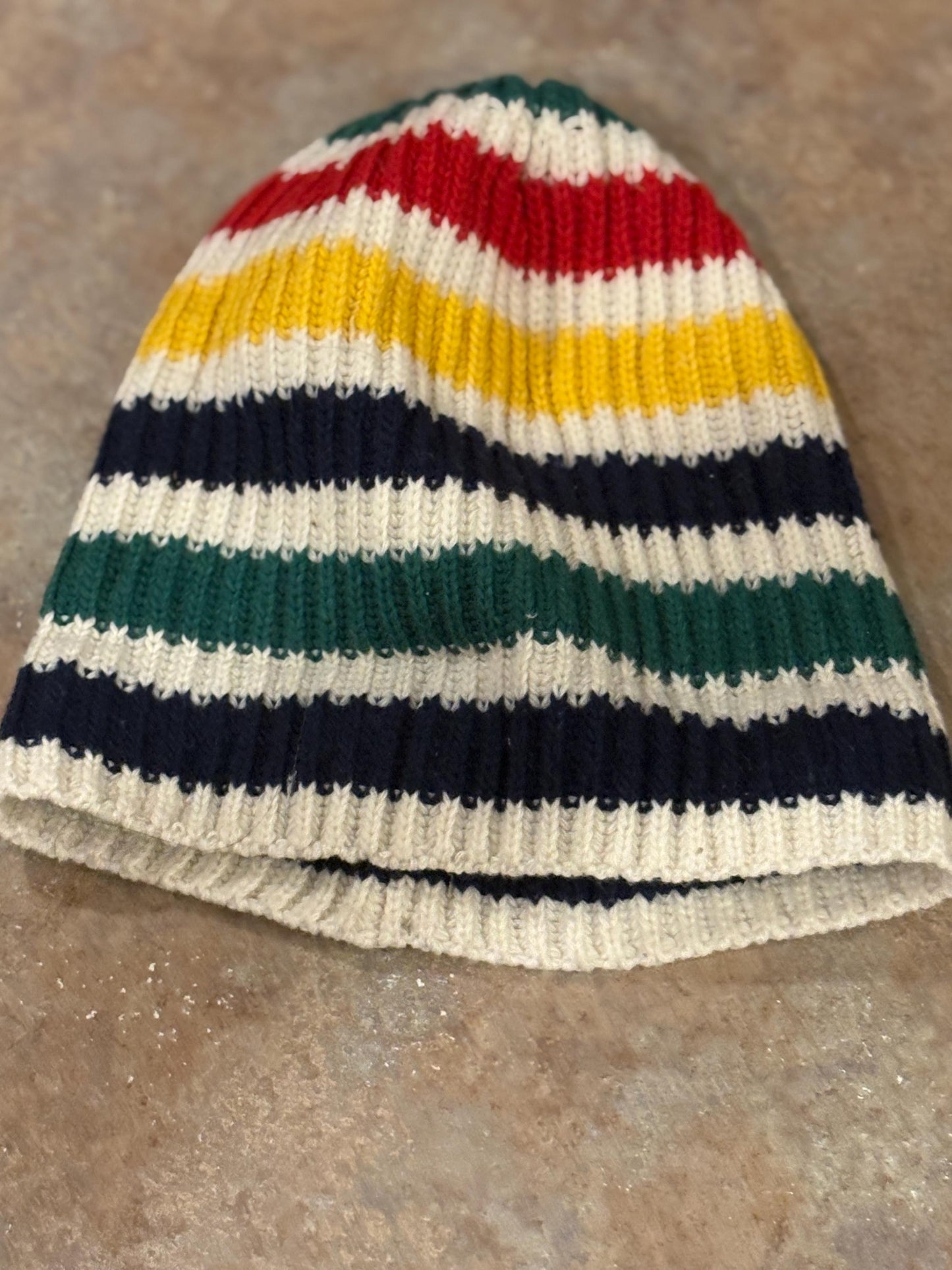Beautiful Hudson Bay Company HBC wool and acrylic toque hat  original label  great value  9 x 9 inches  iconic  HBC  gift
