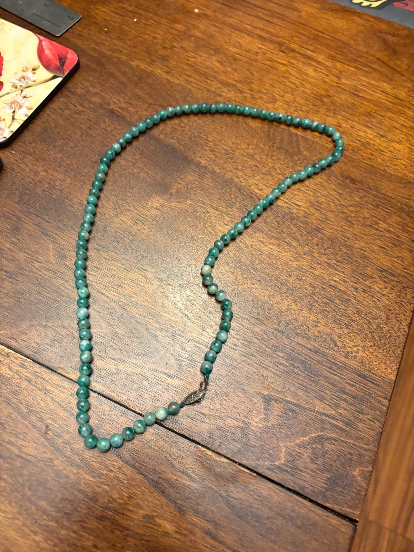 Stunning antique authentic Chinese Jade approximately 26 inch long necklace highest quality and perfect gift