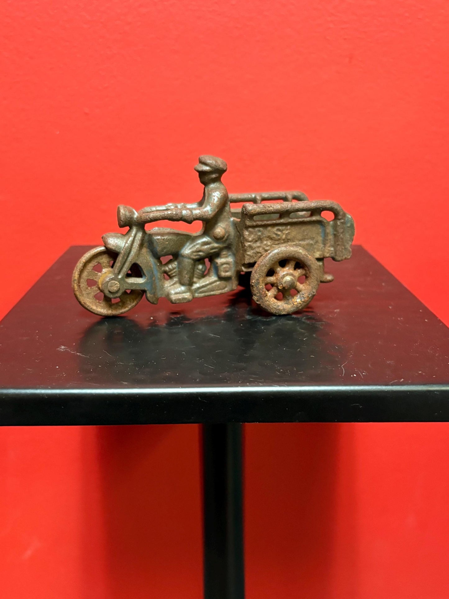 Lovely antique hubley cast iron crash car  rare  5  by 3 inches high  amazing patina and detail - wow