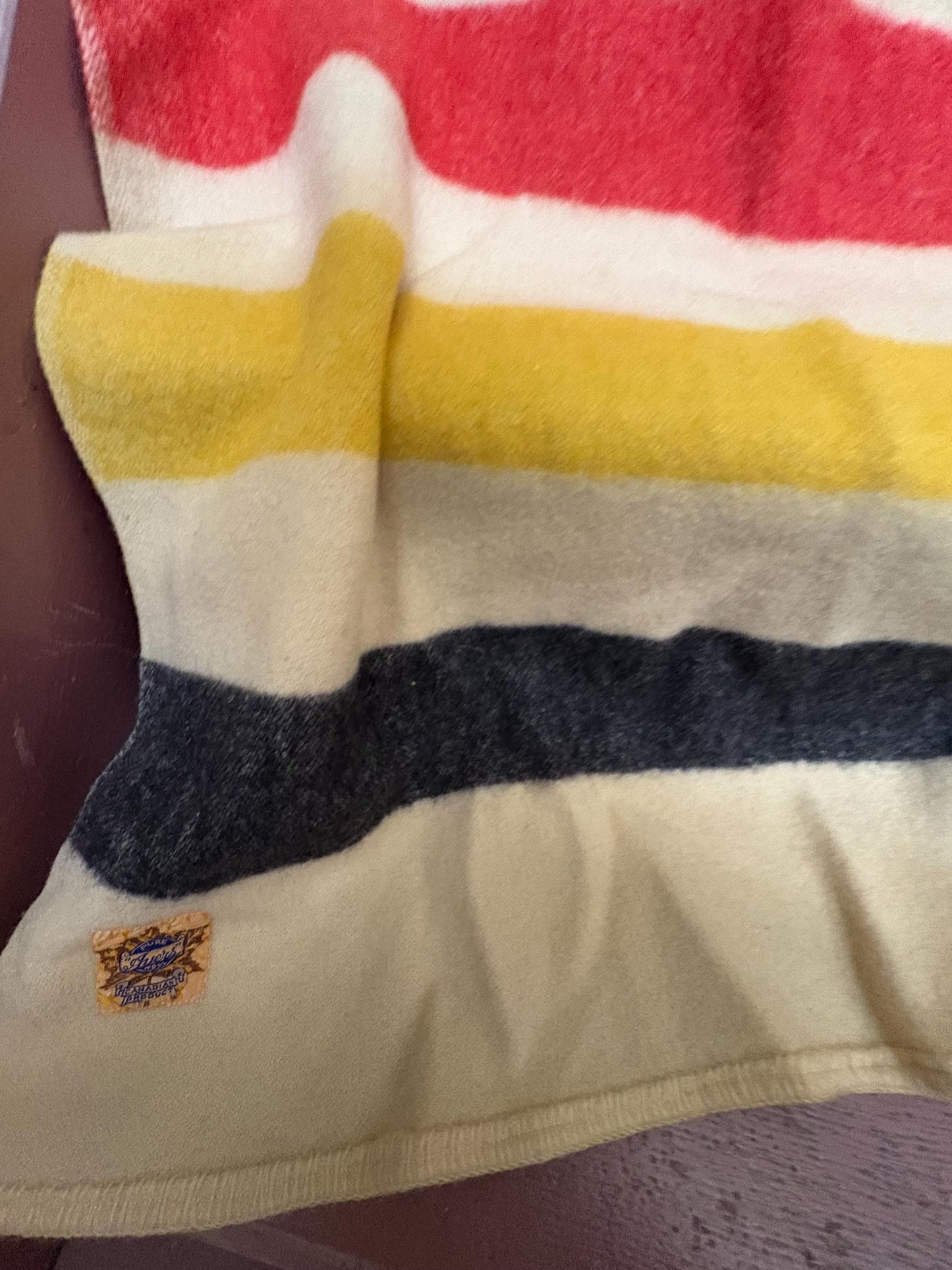 Stunning HBC Hudson Bay Company style wool antique blanket - made by Ayers  great value -approximately 64 x 56 - great condition