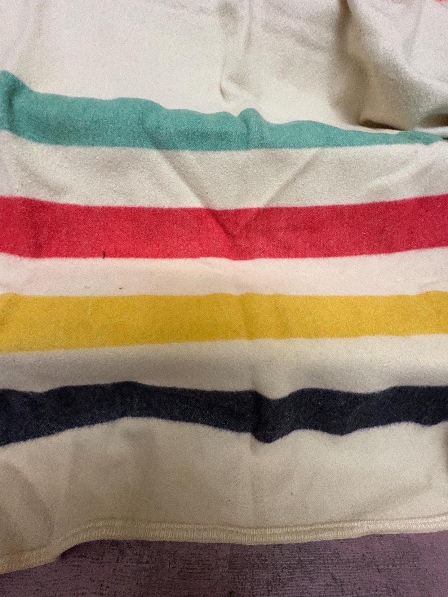 Stunning HBC Hudson Bay Company style wool antique blanket - made by Ayers  great value -approximately 64 x 56 - great condition