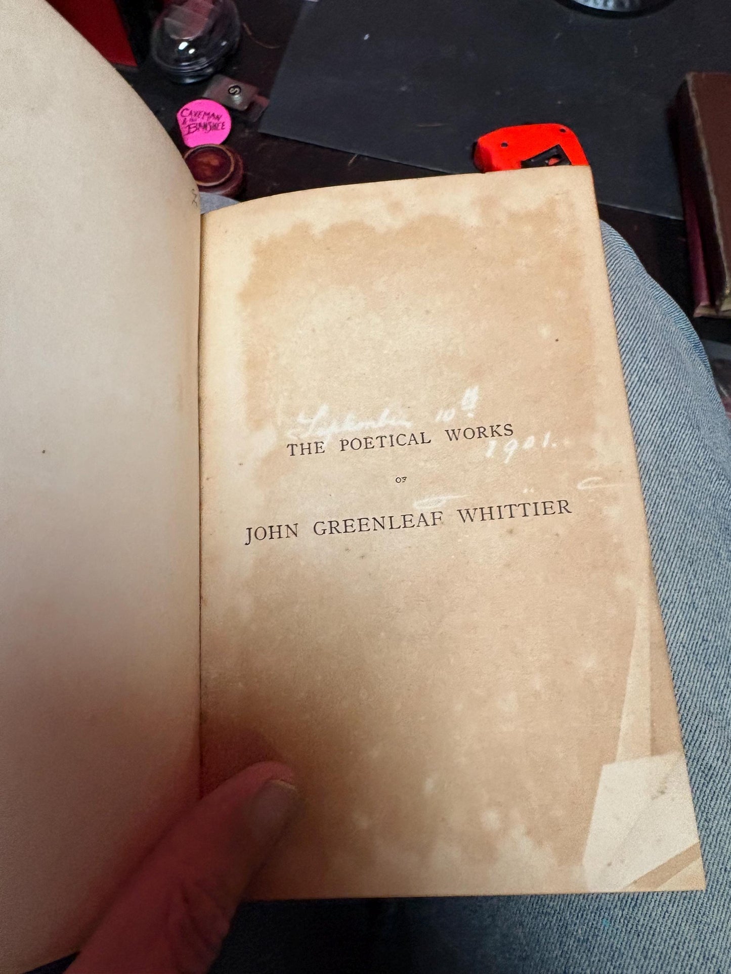 Beautiful late 19th century copy of WHITTIER poetry and notes — decent condition. Great gift.