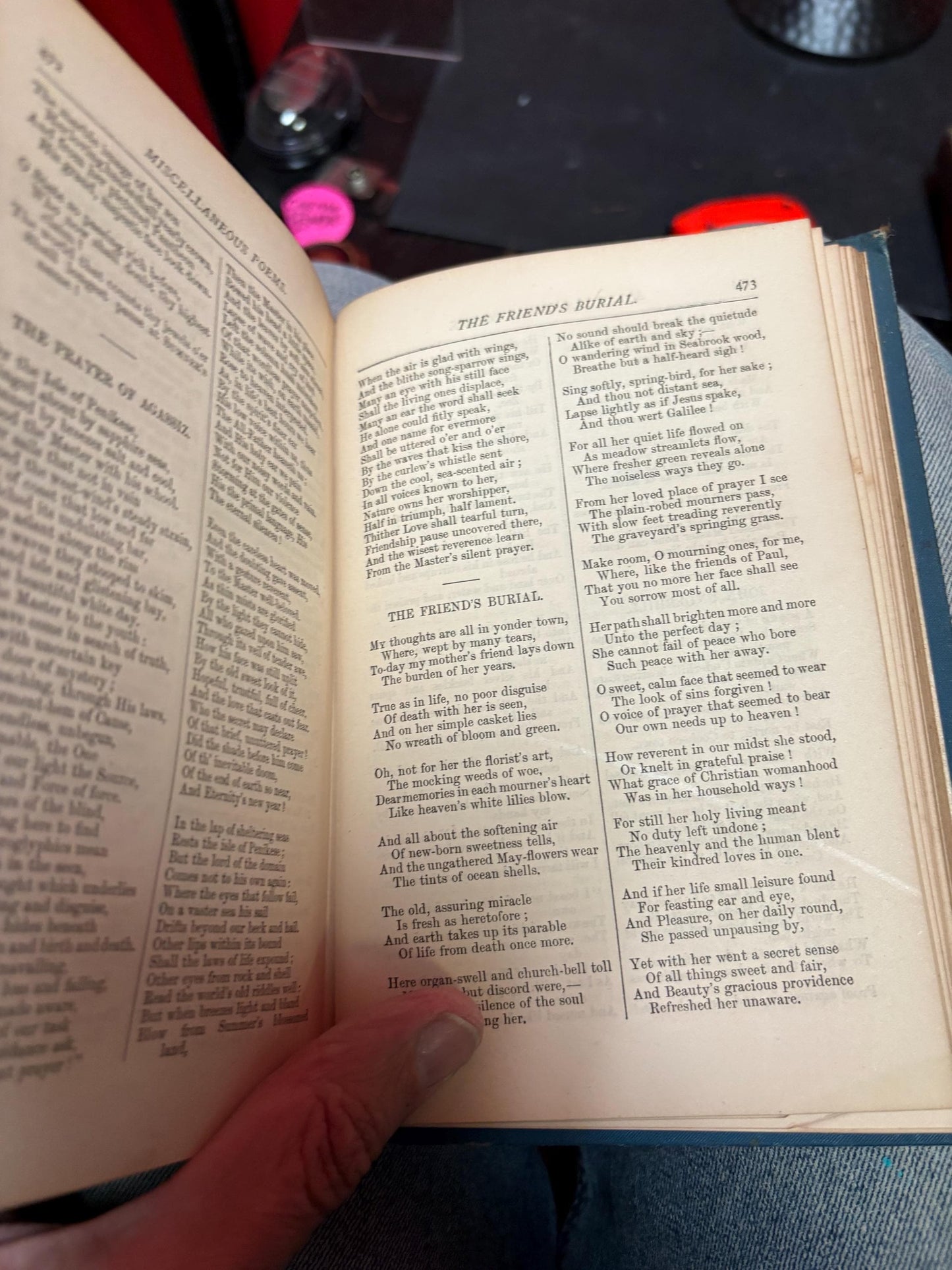 Beautiful late 19th century copy of WHITTIER poetry and notes — decent condition. Great gift.