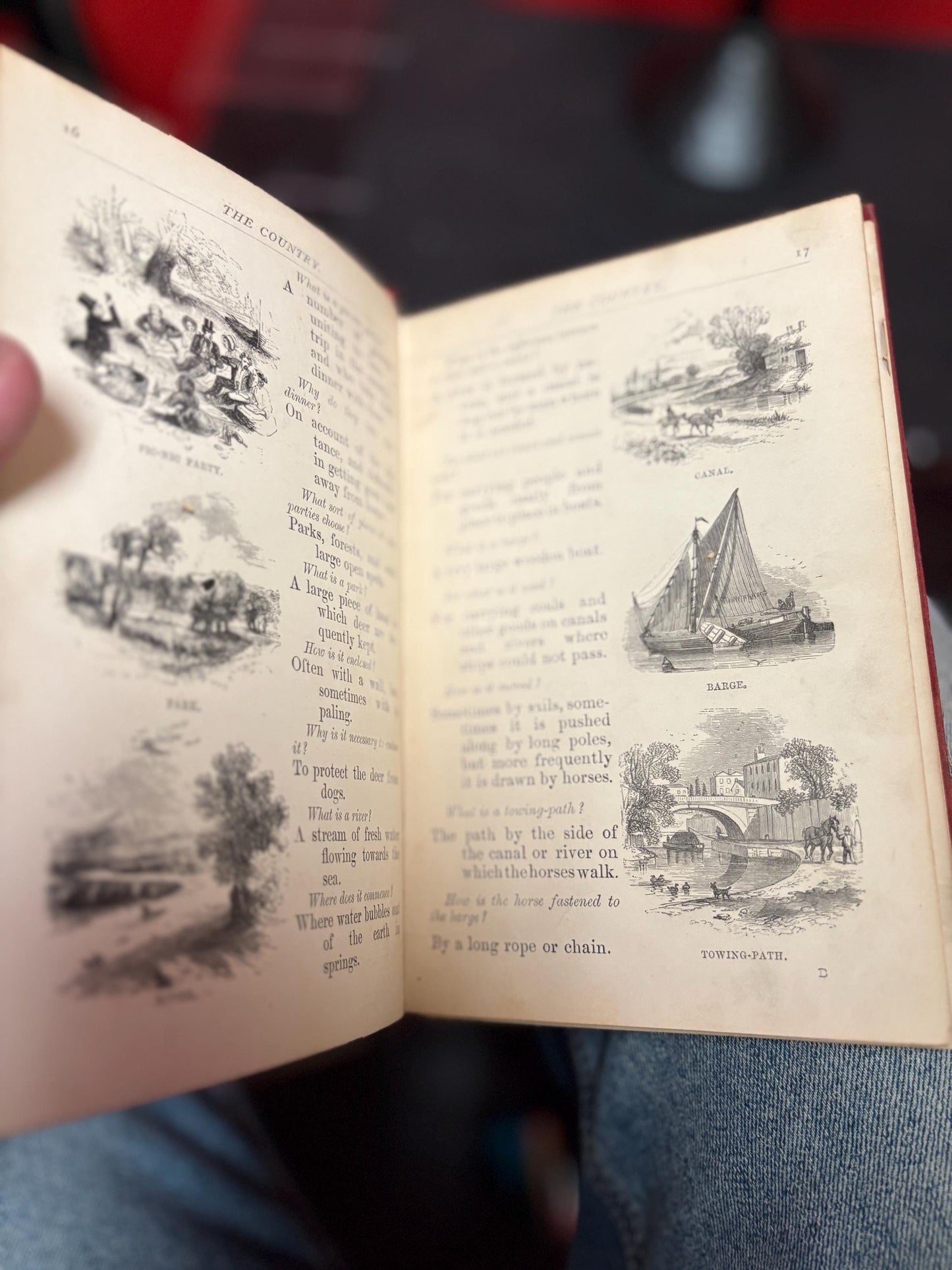 Antique - things out of doors book - with cracked spine and damaged cover  fun book - good value