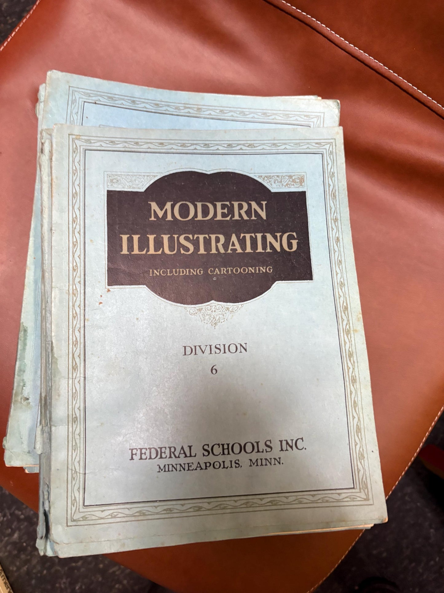 Fabulous collection of 12 modern illustrating including cartooning books in rough condition - 1920s Minneapolis good value