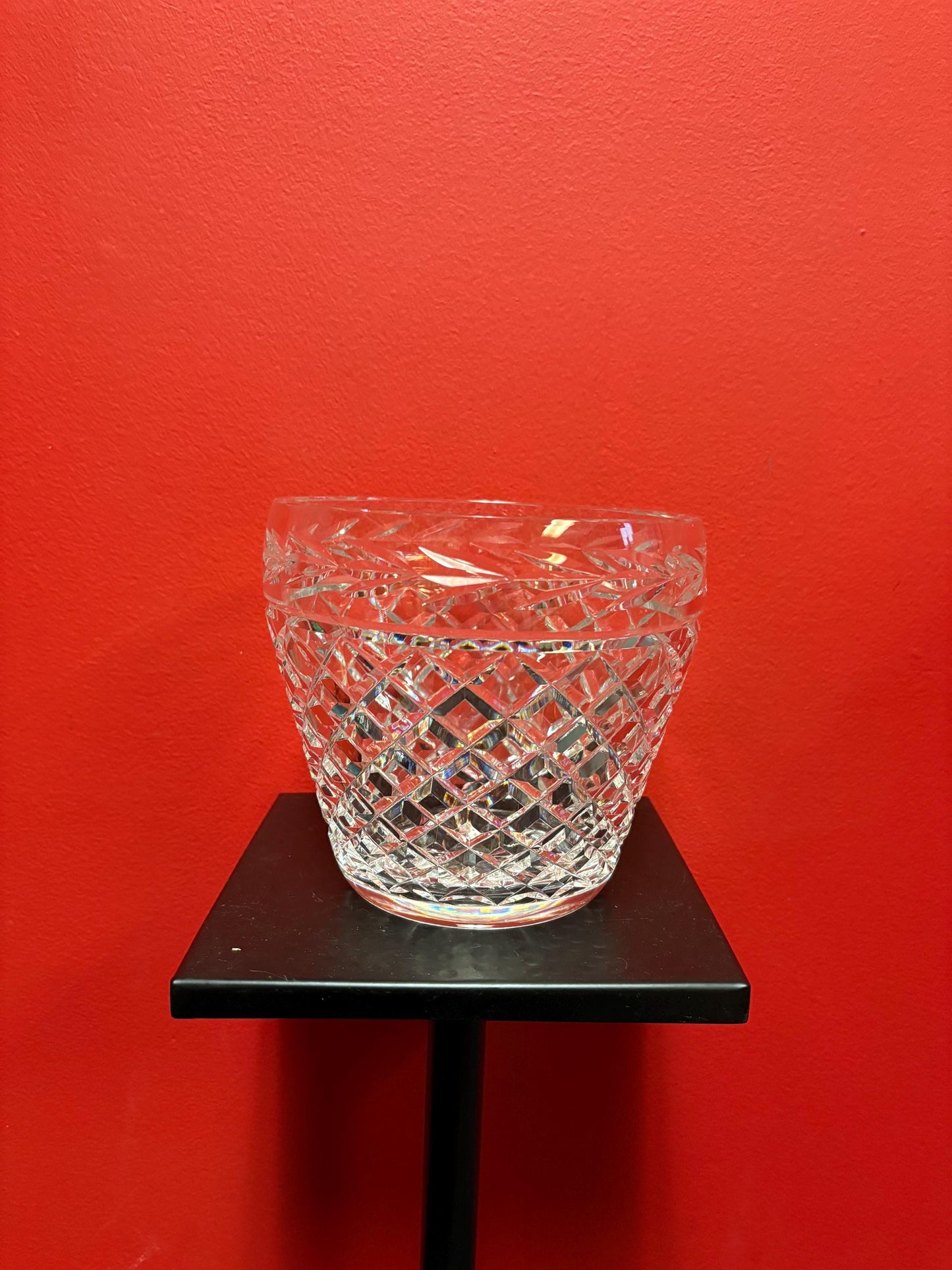 Exquisite Irish Waterford crystal ice bucket - no mark - bought from Waterford factory  pre 1950- estate piece - 6 inches tall  great valu