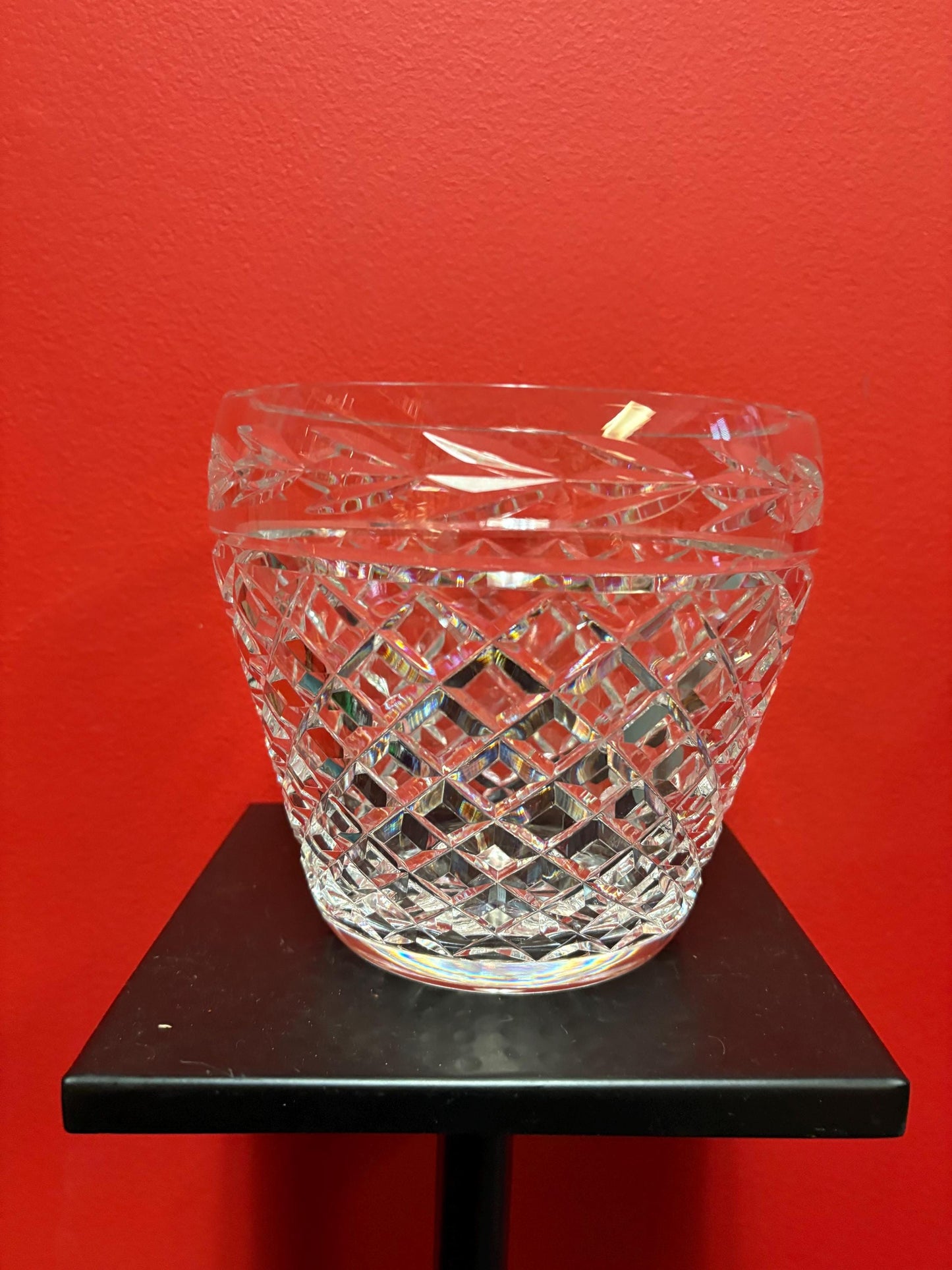 Exquisite Irish Waterford crystal ice bucket - no mark - bought from Waterford factory  pre 1950- estate piece - 6 inches tall  great valu