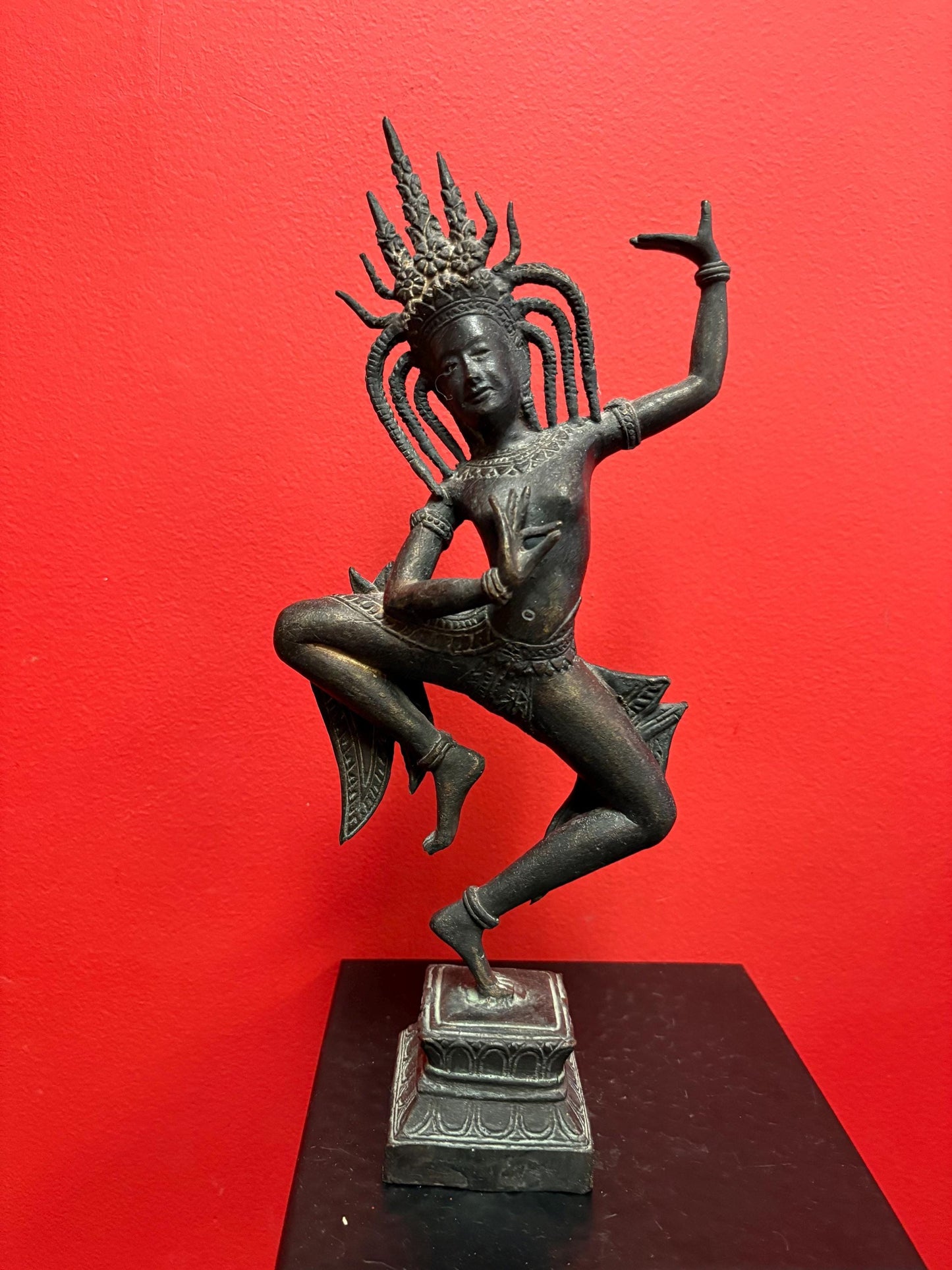 Amazing antique early 19 century 14 inch tall Indian ASPARA statue  religious iconic  great details and condition  wow